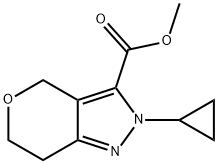 Pyrano[4,3-c]pyrazole-3-carboxylic acid, 2-
cyclopropyl-2,4,6,7-tetrahydro-, methyl ester Struktur