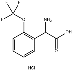 2-氨基-2-[2-(三氟甲氧基)苯基]乙酸盐酸, 2137469-77-1, 结构式