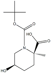 1-(tert-butyl) 2-methyl (2R,5R)-5-hydroxypiperidine-1,2-dicarboxylate Struktur