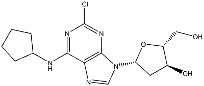 2-Chloro-N6-cyclopentyl 2'-deoxy- adenosine Struktur