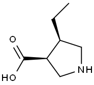 (3S,4R)-4-ethylpyrrolidine-3-carboxylic acid 结构式