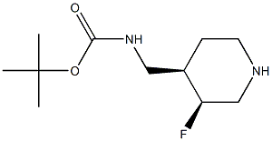 tert-butyl (((3S,4R)-3-fluoropiperidin-4-yl)methyl)carbamate Structure