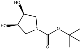 (3S,4R)-tert-butyl 3,4-dihydroxypyrrolidine-1-carboxylate Struktur