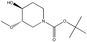 trans-4-Hydroxy-3-methoxy-piperidine-1-carboxylic acid tert-butyl ester Structure