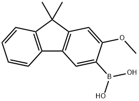 (2-methoxy-9,9-dimethyl-9H-fluoren-3-yl)boronic acid  Struktur