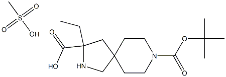 8-叔丁基3-乙基2,8-二氮杂螺[4.5]癸烷-3,8-二羧酸甲磺酸盐 结构式
