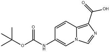 6-((tert-butoxycarbonyl)amino)imidazo[1,5-a]pyridine-1-carboxylicacid* 化学構造式