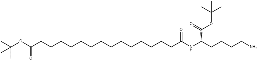 Hexadecanoic acid, 16-[[(1S)-5-amino-1-[(1,1-dimethylethoxy)carbonyl]pentyl]amino]-16-oxo-, 1,1-dimethylethyl ester|(S)-16-(6-氨基-1-叔丁氧基-1-氧代-2-基)氨基-16-氧代十六酸叔丁酯