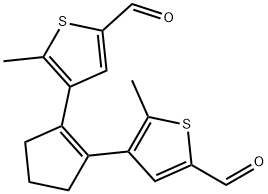4,4'-(cyclopent-1-ene-1,2-diyl)bis(5-methylthiophene-2-carbaldehyde) Structure