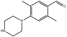 Benzaldehyde, 2,5-dimethyl-4-(1-piperazinyl)- Structure