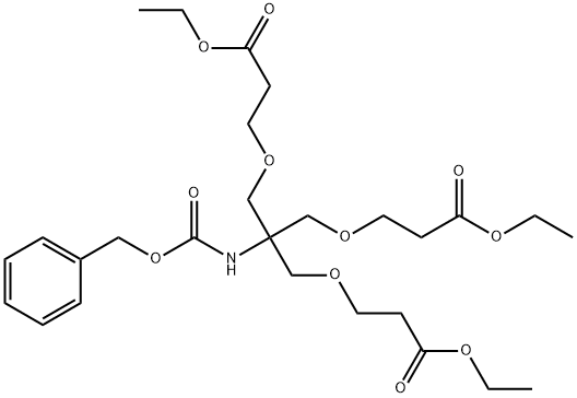 N-[三[2-(乙氧基羰基)乙氧基甲基]甲基]氨基甲酸苄酯 结构式
