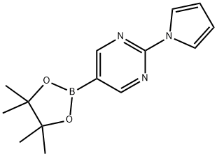 2-(1H-Pyrrol-1-yl)pyrimidine-5-boronic acid pinacol ester,2215088-11-0,结构式