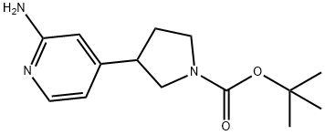 3-(2-氨基吡啶-4-基)吡咯烷-1-羧酸叔丁酯,2222933-77-7,结构式