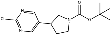 tert-butyl 3-(2-chloropyrimidin-5-yl)pyrrolidine-1-carboxylate Struktur