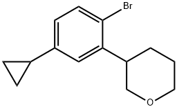 3-(2-bromo-5-cyclopropylphenyl)tetrahydro-2H-pyran,2222934-03-2,结构式