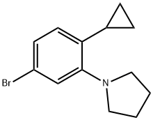 1-(5-bromo-2-cyclopropylphenyl)pyrrolidine 结构式