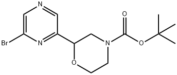 tert-butyl 2-(6-bromopyrazin-2-yl)morpholine-4-carboxylate 化学構造式