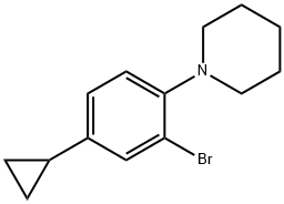 1-(2-bromo-4-cyclopropylphenyl)piperidine,2222935-02-4,结构式