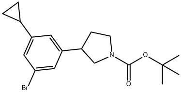 tert-butyl 3-(3-bromo-5-cyclopropylphenyl)pyrrolidine-1-carboxylate, 2222937-72-4, 结构式