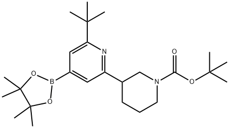 tert-butyl 3-(6-(tert-butyl)-4-(4,4,5,5-tetramethyl-1,3,2-dioxaborolan-2-yl)pyridin-2-yl)piperidine-1-carboxylate Structure