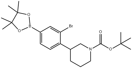 3-Bromo-4-(N-Boc-piperidin-3-yl)phenylboronic acid pinacol ester Struktur
