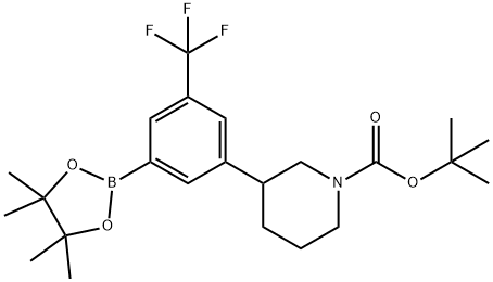 3-(N-Boc-Piperidin-3-yl)-5-trifluoromethylphenylboronic acid pinacol ester Struktur