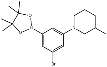 3-Bromo-5-(3-methylpiperidin-1-yl)phenylboronic acid pinacol ester Struktur