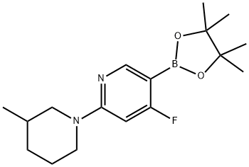 4-Fluoro-2-(3-methylpiperidin-1-yl)pyridine-5-boronic acid pinacol ester Struktur