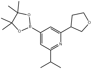2-isopropyl-6-(tetrahydrofuran-3-yl)-4-(4,4,5,5-tetramethyl-1,3,2-dioxaborolan-2-yl)pyridine,2223003-84-5,结构式
