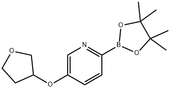 5-(Tetrahydrofuran-3-yloxy)pyridine-2-boronic acid pinacol ester, 2223004-12-2, 结构式