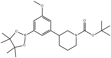 3-(N-Boc-Piperidin-3-yl)-5-methoxyphenylboronic acid pinacol ester Struktur
