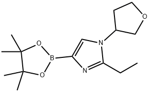 2-ethyl-1-(tetrahydrofuran-3-yl)-4-(4,4,5,5-tetramethyl-1,3,2-dioxaborolan-2-yl)-1H-imidazole 化学構造式