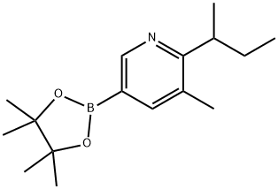 5-Methyl-6-(sec-butyl)pyridine-3-boronic acid pinacol ester 结构式