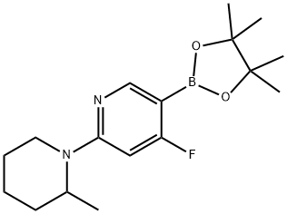 4-Fluoro-2-(2-methylpiperidin-1-yl)pyridine-5-boronic acid pinacol ester,2223009-00-3,结构式