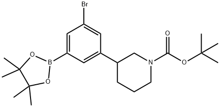 3-(N-Boc-Piperidin-3-yl)-5-bromophenylboronic acid pinacol ester Structure