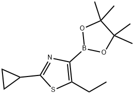 5-Ethyl-2-(cyclopropyl)thiazole-4-boronic acid pinacol ester 结构式