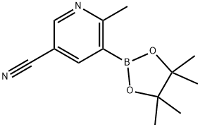 2-Methyl-5-cyanopyridine-3-boronic acid pinacol ester 化学構造式