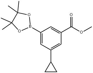 methyl 3-cyclopropyl-5-(4,4,5,5-tetramethyl-1,3,2-dioxaborolan-2-yl)benzoate Structure