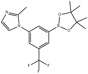 2-methyl-1-(3-(4,4,5,5-tetramethyl-1,3,2-dioxaborolan-2-yl)-5-(trifluoromethyl)phenyl)-1H-imidazole,2223030-83-7,结构式