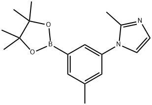 2-methyl-1-(3-methyl-5-(4,4,5,5-tetramethyl-1,3,2-dioxaborolan-2-yl)phenyl)-1H-imidazole Structure