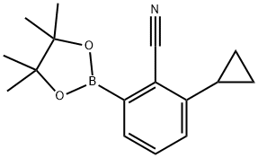 2-cyclopropyl-6-(4,4,5,5-tetramethyl-1,3,2-dioxaborolan-2-yl)benzonitrile,2223031-64-7,结构式