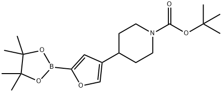 4-(N-Boc-piperidin-4-yl)furan-2-boronic acid pinacol ester 结构式