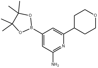 6-(tetrahydro-2H-pyran-4-yl)-4-(4,4,5,5-tetramethyl-1,3,2-dioxaborolan-2-yl)pyridin-2-amine Structure