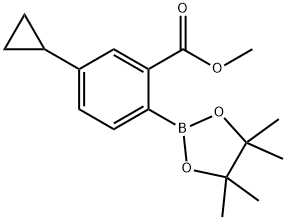 methyl 5-cyclopropyl-2-(4,4,5,5-tetramethyl-1,3,2-dioxaborolan-2-yl)benzoate Structure