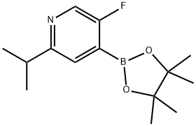 5-fluoro-2-isopropyl-4-(4,4,5,5-tetramethyl-1,3,2-dioxaborolan-2-yl)pyridine 结构式