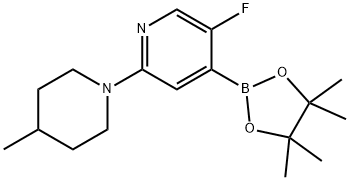 5-Fluoro-2-(4-methylpiperidin-1-yl)pyridine-4-boronic acid pinacol ester Structure