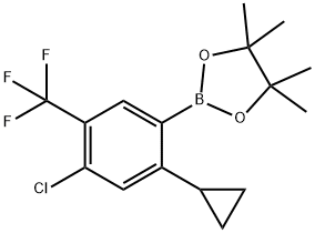 4-Chloro-5-trifluoromethyl-2-cyclopropylphenylboronic acid pinacol ester Structure
