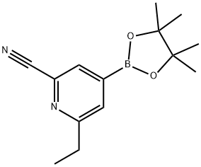 2-Cyano-6-ethylpyridine-4-boronic acid pinacol ester,2223035-69-4,结构式