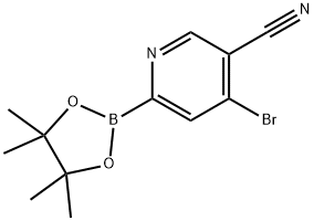 4-Bromo-5-cyano-pyridine-2-boronic acid pinacol ester 结构式