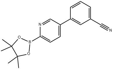 3-(6-(4,4,5,5-tetramethyl-1,3,2-dioxaborolan-2-yl)pyridin-3-yl)benzonitrile,2223036-14-2,结构式